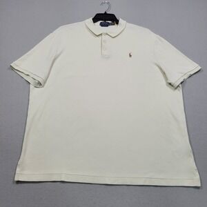 Polo Ralph Lauren Mens XXL Classic Fit Short Sleeve Polo Shirt Cream Off White